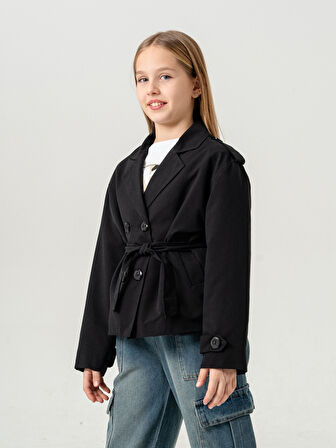 Kız Çocuk Kısa Trençkot Ceket 1545