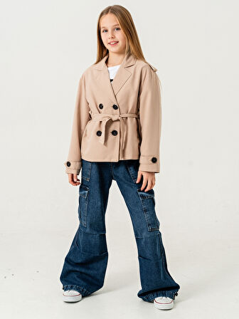 Kız Çocuk Kısa Trençkot Ceket 1545