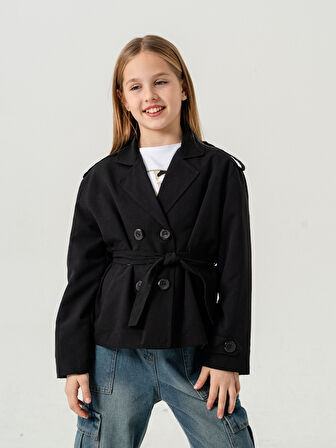 Kız Çocuk Kısa Trençkot Ceket 1545