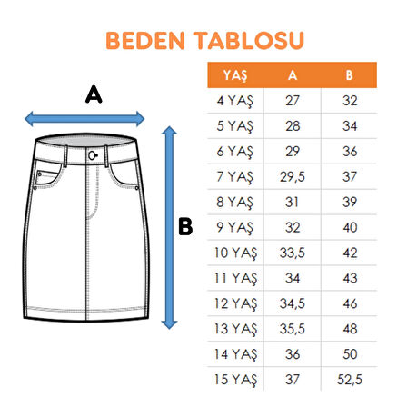 Kız Çocuk Kot Şort Etek 2856