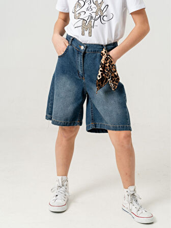 Kız Çocuk Klasik Kot Şort 2874