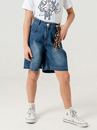 Kız Çocuk Klasik Kot Şort 2874