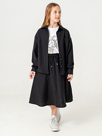 Kız Çocuk Kloş Keten Etek 2951