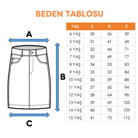 Kız Çocuk Kloş Keten Etek 2951
