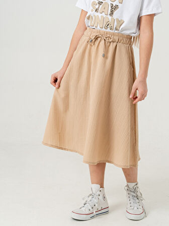 Kız Çocuk Kloş Keten Etek 2951