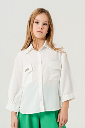 Kız Çocuk Kol Büzgülü Gömlek 3149