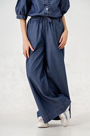 Kız Çocuk Lastikli Kot Pantolon 2206