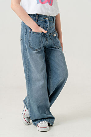 Kız Çocuk Ön Cepli Kot Pantolon 2179