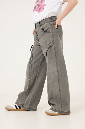 Kız Çocuk Ön Kuşgözlü Kot Pantolon 2182