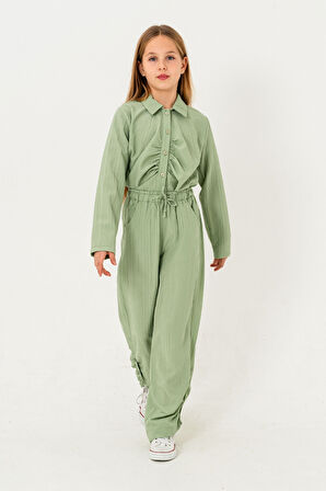 Kız Çocuk Ön Pat Büzgülü Gömlek 3145