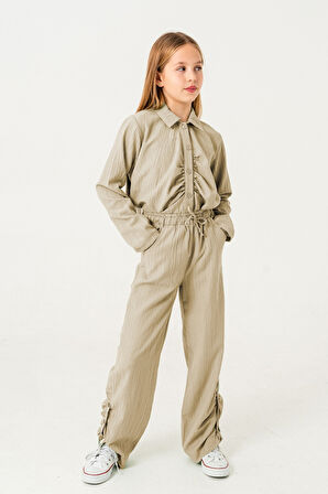 Kız Çocuk Ön Pat Büzgülü Gömlek 3145