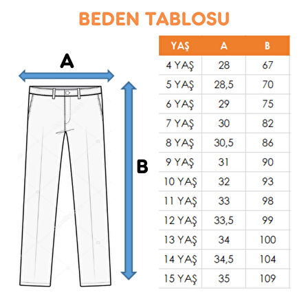 Kız Çocuk Paça Katlı Kot Pantolon 2184