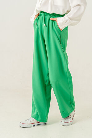 Kız Çocuk Paça Pensli Keten Pantolon 2566