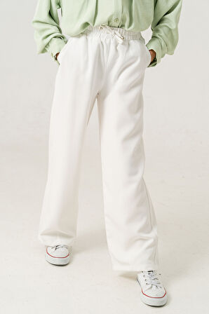 Kız Çocuk Paça Pensli Keten Pantolon 2566