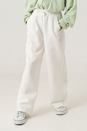 Kız Çocuk Paça Pensli Keten Pantolon 2566