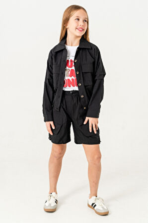 Kız Çocuk Paraşüt Şort 2855