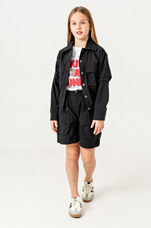 Kız Çocuk Paraşüt Şort 2855