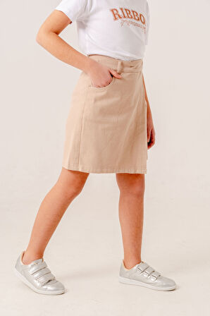 Kız Çocuk Renkli Keten Şort Etek 2876