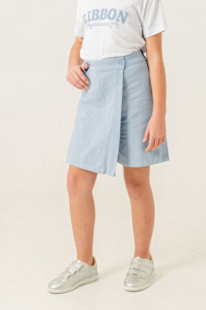 Kız Çocuk Renkli Keten Şort Etek 2876