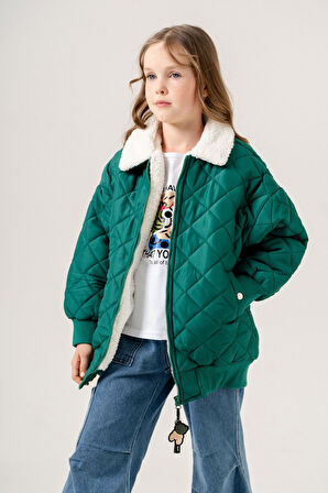 Kız Çocuk İçi Kürklü Kapitone Şişme Mont 1018