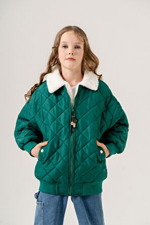 Kız Çocuk İçi Kürklü Kapitone Şişme Mont 1018