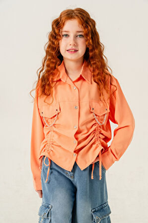 Kız Çocuk Önü Tünelli Cebi Zincirli Gömlek 3147