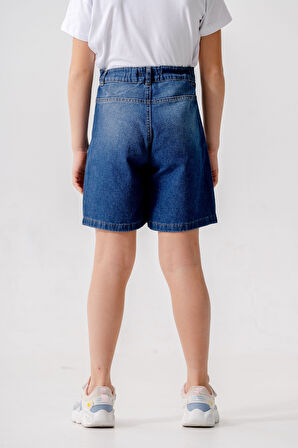 Kız Çocuk Sol Yırtık Kot Şort 2871