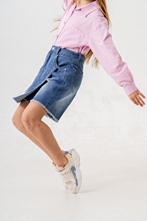 Kız Çocuk Taşlı Şort Etek 2863