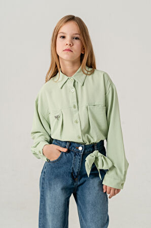 Kız Çocuk Torba Cepli Gömlek 3150