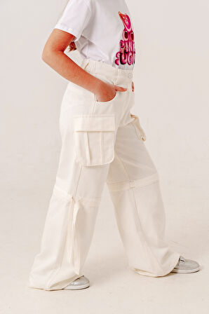 Kız Çocuk Tünelli Keten Pantolon 2570