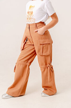 Kız Çocuk Tünelli Keten Pantolon 2570