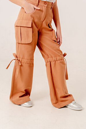 Kız Çocuk Tünelli Keten Pantolon 2570