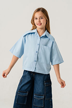 Kız Çocuk Uzun Yakalı Gömlek 3157