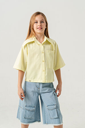 Kız Çocuk Uzun Yakalı Gömlek 3157