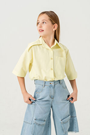 Kız Çocuk Uzun Yakalı Gömlek 3157