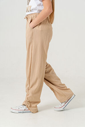 Kız Çocuk Yan Paça Büzgülü Pantolon 2559