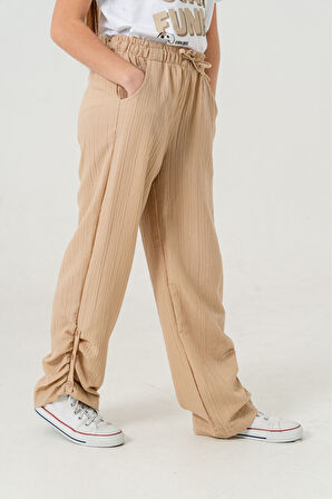 Kız Çocuk Yan Paça Büzgülü Pantolon 2559