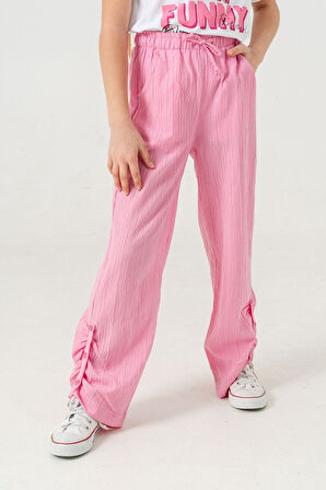 Kız Çocuk Yan Paça Büzgülü Pantolon 2559