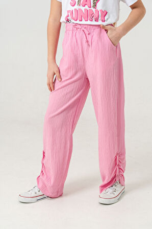 Kız Çocuk Yan Paça Büzgülü Pantolon 2559