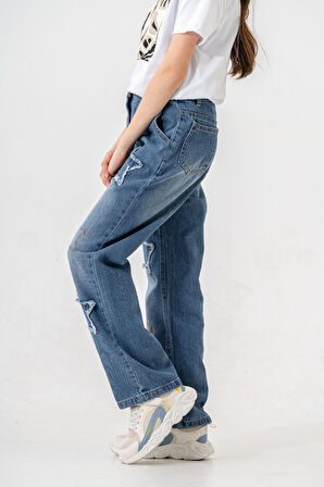 Kız Çocuk Yıldızlı Kot Pantolon 2204