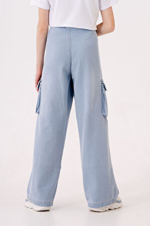 Kız Çocuk Zincir Detaylı Kot Pantolon 2196