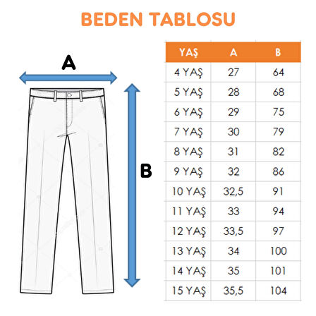 Kız Çocuk Zincir Kapaklı İspanyol Kot Pantolon 2178