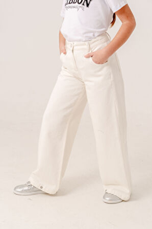 Kız Çocuk Zincirli Kargo Keten Pantolon 2569