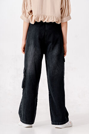 Kız Çocuk Bel Kordonlu Kot Pantolon 2198