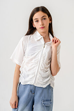 Kız Çocuk Büzgülü Gömlek 3165