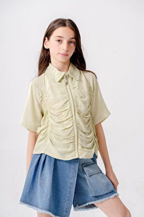 Kız Çocuk Büzgülü Gömlek 3165