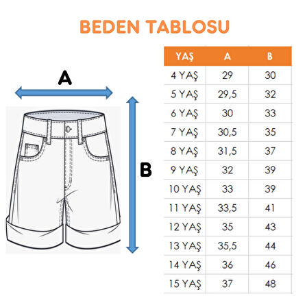 Kız Çocuk Körüklü Kot Şort Etek 2860