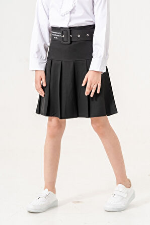 Kız Çocuk Kemerli Pileli İçi Şortlu Etek 6202