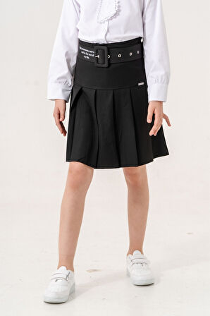 Kız Çocuk Kemerli Pileli İçi Şortlu Etek 6202