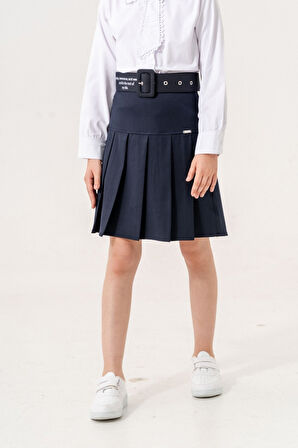 Kız Çocuk Kemerli Pileli İçi Şortlu Etek 6202